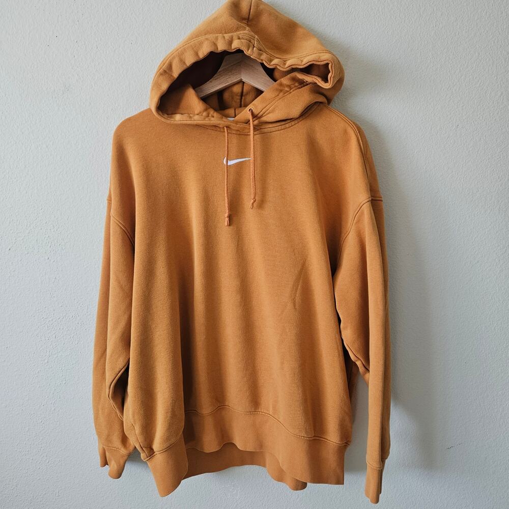 Nike mini swoosh hoodie orange Medium oversized